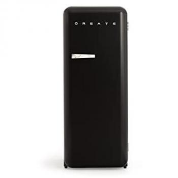 Frigorífico Retro 281L Negro/Mármol, Diseño Vintage, Bajo Consumo, 150cm, 3 Estantes