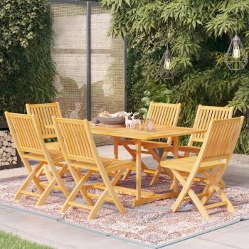7-Piece Solid Teak Wood Garden Dining Set
