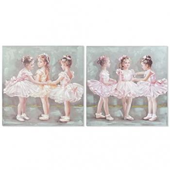 Cuadro DKD Home Decor 80 x 3 x 80 cm Bailarina Ballet Tradicional (2 Unidades)