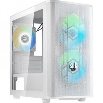 Caja para PC BitFenix Nova Mesh M ARGB Blanca con Panel Lateral de Cristal Templado y Controlador RGB