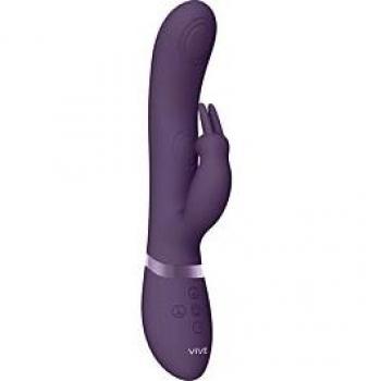 Shots Toys Vive MAY Rechargeable Pulsing Silicone Rabbit Vibrator - Purple