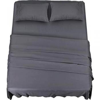 Utopia Bedding Juego De Sabanas - Microfibra Cepillada - Sábanas y Fundas de Almohada (Cama 135, Gris