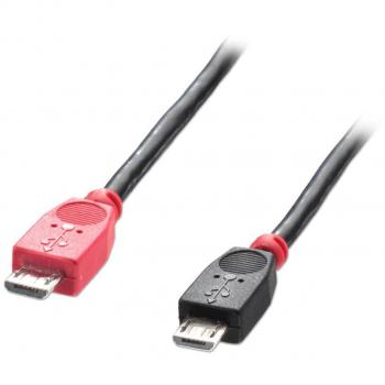Lindy 31760 USB 2.0 OTG Cable, Micro-B to Micro-B, 2m, Black