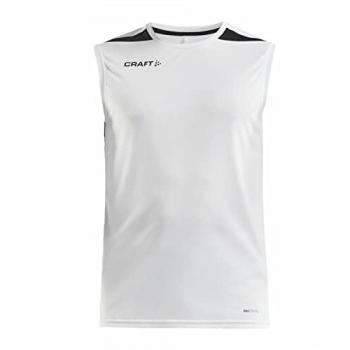Craft Pro Control Impact Sleeveless Jersey Athletic Top - White, Polyester, Small, Men's