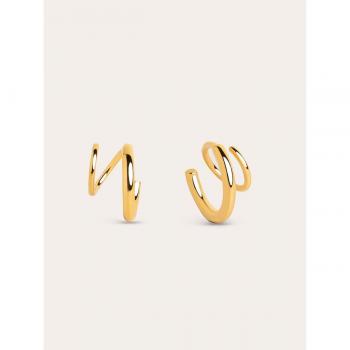 Pendientes Gota Spiral Singularu - Elegantes Pendientes de Plata bañados en Oro de 18 Kt
