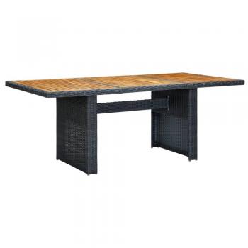 vidaXL Garden Table - Dark Grey Poly Rattan and Solid Acacia Wood