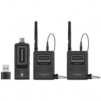 Saramonic WM2100 U2 Wireless Lavalier Microphone System with USB-C for Smartphones and Computers