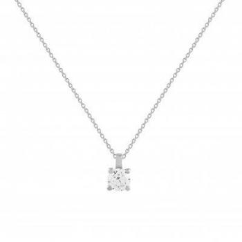 Gargantilla de Oro Blanco con Diamante - GNL-101-124-UU
