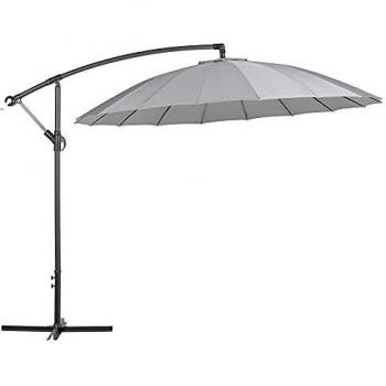 Beliani Sombrilla de jardín Gris Oscuro Ø258 cm Calabria II
