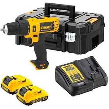 DeWalt DCD716D2-QW DCD716D2-QW-Taladro Percutor XR 10,8V 10mm 30Nm con 2 baterías Li-Ion 2,0Ah y maletín, Negro/Amarillo, 3/8_pollice