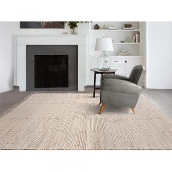 Alfombra de Yute y Lana Hecha a Mano - 200 x 290 cm - 1200g/m2 - Natural - Takoradi