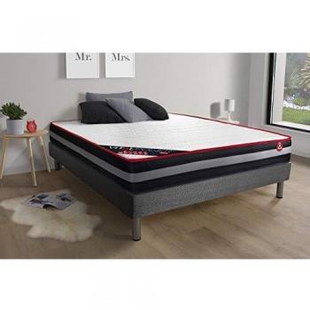 Somier Gris + Colchón de Espuma Viscoelástica 140 x 190 cm - Vitalit Zen Confort Firme