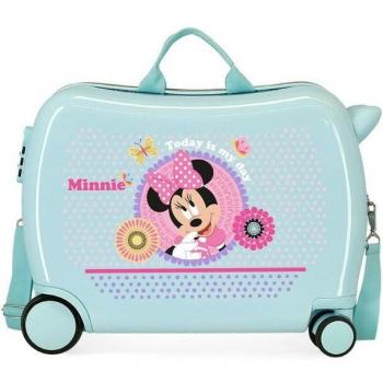 Disney Maleta Infantil/Cabina Correpasillos Minnie Today is My Day Turquesa 38x50x20cm Rígida 34L 2 Ruedas Multidireccionales