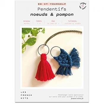 Kit de Costura DIY Nudos y Pompones - Nivel Medio - 6 Piezas - Azul