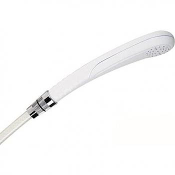 TATAY Kit Alcachofa Ducha Olympia con Soporte y Manguera, 5 cm de Diámetro, de PP, 1 posición, Sistema de Ahorro de Agua, Blanco