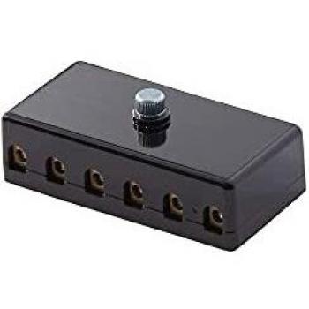 HELLA 8JD 002 291-201 Caja de fusibles - 6polos - 8A - negro - Conector: contacto roscado