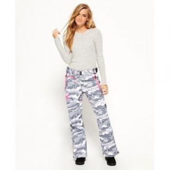 Superdry Ultimate Snow Pant W, color grau - rosa, tamaño L