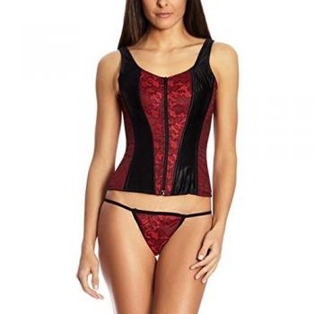 Intimax Corset Ávalon - Corsé sin mangas para mujer, color rojo, talla L