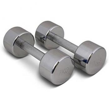 TRENAS Par de mancuernas cromadas - entrenamiento con pesas - 2 x 7,00 kg