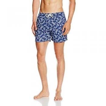 HÄRVIST Estampado, Bañador para Hombre, Azul / Blanco, L
