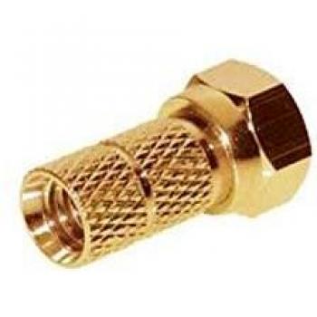 Conector F de 6,5 mm chapado en oro para montaje a rosca, cobre