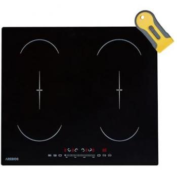 Placa de Inducción Vitrocerámica Autosuficiente Arebos 7200 W con 4 Zonas y Doble Zona Flexible