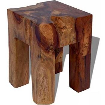 vidaXL Stool Solid Teak Wood