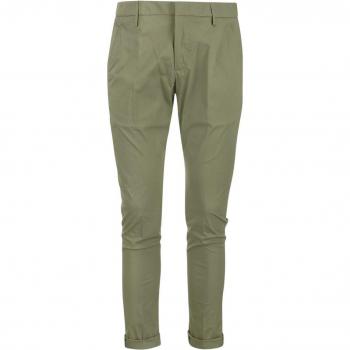 Dondup Green Trousers Logo Clip Zipper, Chinos, Male, Size: W34