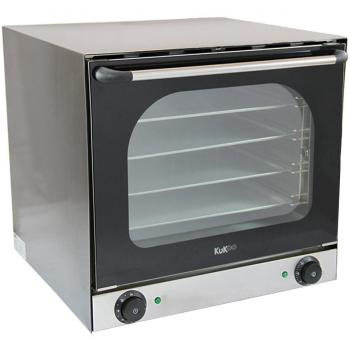 Horno de Convección Eléctrico KuKoo de Acero Inoxidable con Doble Ventilación y 4 Estantes de Cocción