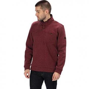Regatta Lochran Button-Neck Herringbone Effect Jacquard Fleece Forro Polar, Hombre, Granate, Large
