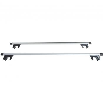 HOMCOM Barras de Techo Universales para Vehículos Bacas Portaequipajes Coche Automóvil con 135 cm Rieles de Aluminio y Cerradura Carga 50 kg Plata