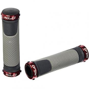 Puños XLC Ringo Gris Antracita con Anillo Rojo | 130 mm