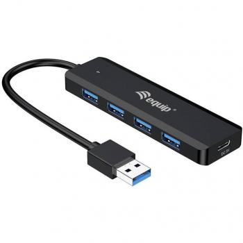 Hub USB Equip Life con 4 puertos USB 3.2 e incluye adaptador USB-C