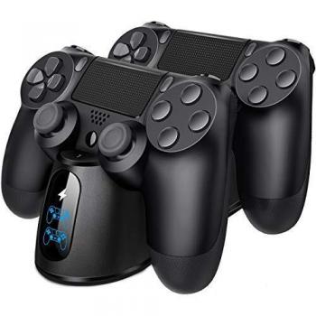 Cargador Mando PS4 BEBONCOOL, Soporte Mando PS4 Inalámbrico, Carga Rápida de Estación de Carga PS4 con LED Indicator en Negro para Sony Playstation 4 / PS4 / Pro / PS4 Slim Controller