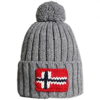 Napapijri Semiury 5 Bobble Hat - Medium Grey Melange - One Size - Unisex
