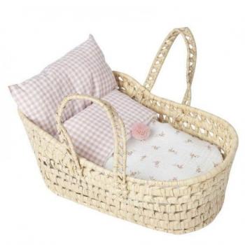 Muñecas Antonio Juan - Capazo de Plama de Flores y Vichy (pequeño)