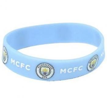 Pulsera de silicona oficial de fútbol del Manchester City FC Azul claro One Size