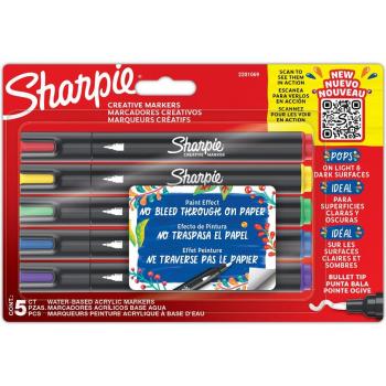 Estuche de 5 rotuladores Sharpie Creative Marker con punta redonda en colores surtidos