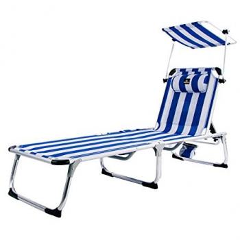 Tumbona de Playa Marinera ARENA 1004 con Toldo, Plegable y Reclinable - 4 Posiciones, Aluminio Crevicosta Quality Mark
