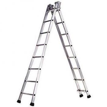 WOLFPACK LINEA PROFESIONAL 23020620 Escalera Aluminio Industrial Pronor 2 Tramos 12 Peldaños