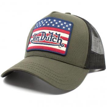 Gorra Von Dutch khaki con bandera Estados Unidos