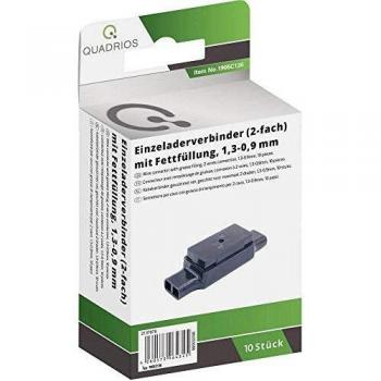 Conectores de doble núcleo gel relleno negro 0.9 - 1.3 mm² 10 unidades Quadrios 1905C136