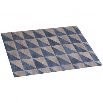 STOR PLANET Geométrica Azul Alfombra vinílica, 100% PVC Reciclado, 45 x 75 cm