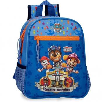 Mochila Preescolar Niño Patrulla Canina Rescue Knights 28cm con Bolsillos Laterales