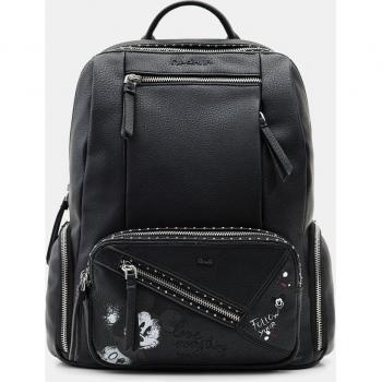 Mochila Desigual Negra con Detalle Fantasía