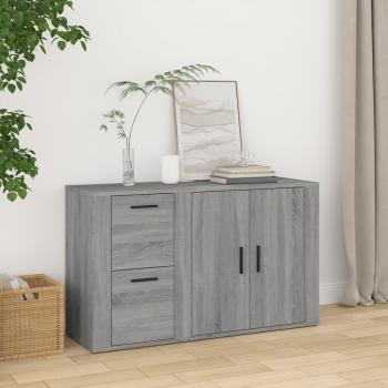 Aparador de madera contrachapada gris Sonoma 100x33x59,5 cm - Mueble de Almacenaje de Salón, Buffet para salón, Armario Auxiliar, Armario de Almacenamiento