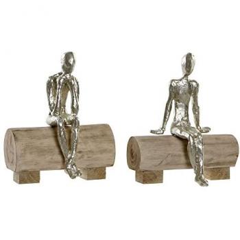 Figura Decorativa DKD Home Decor Marrón Scandi 17 x 12 x 21 cm (2 Unidades)