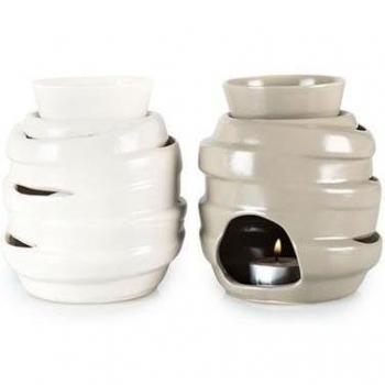 Pajoma 2er Set de cocina de cerámica con aroma de lámpara lámparas de esencias de colour gris/Beige 14 x 11 cm