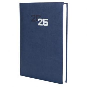 Agenda Anual Dynamic Milano 2025, encuadernada, tamaño 165x240 mm, con un día por página, color azul, multilingüe
