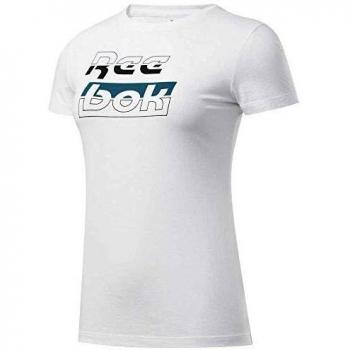 Reebok Te Graphic tee Camiseta, Mujer, Blanco, S